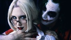 Woman glasses blondes the joker cosplay
