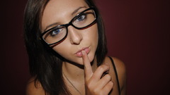 Woman glasses blue eyes brunettes piercings girls with glasses