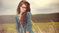 Woman glasses brunettes