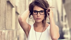 Woman glasses brunettes models