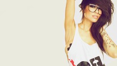 Woman glasses brunettes models alie layus