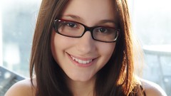 Woman glasses brunettes models girls with glasses Rosalin E