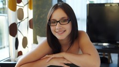 Woman glasses brunettes models nude girls with glasses Rosalin E