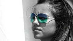 Woman glasses brunettes models selective coloring girls with 