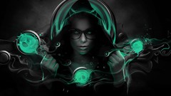 Woman glasses brunettes Photo manipulation girls with glasses