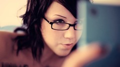 Woman glasses Cameras tattoos brunettes models