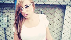 Woman glasses Chain Link Fence
