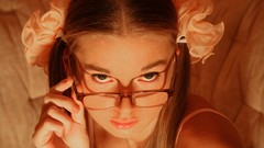 Woman glasses faces models pigtails ukrainian Milena D