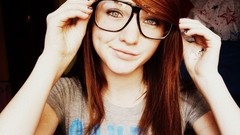 Woman glasses faces redheads portraits