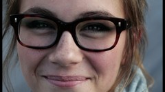 Woman glasses faces smiling brunettes portraits