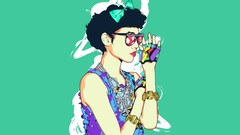 Woman glasses fashion drawings multicolor illustrations digital 