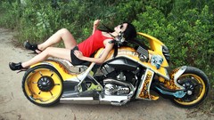 Woman glasses Harley-Davidson asians motorbikes