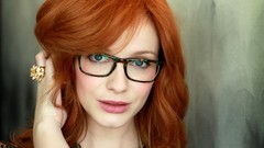 Woman glasses Hollywood Celebrity Actress blue eyes christina 
