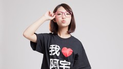 Woman glasses Japanese asians models Simple Background Taiwanese