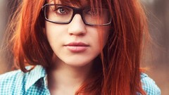 Woman glasses models redheads girls with glasses