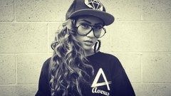 Woman glasses monochrome asians