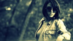 Woman glasses monochrome brunettes Anna