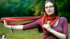 Woman glasses outdoors brunettes