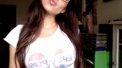 Woman glasses pepsi brunettes girls with glasses Jimena Sanchez