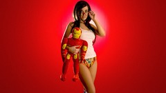 Woman glasses piercings