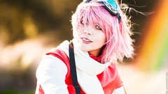 Woman glasses pink hair goggles cosplay FLCL Fooly Cooly 