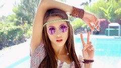 Woman glasses redheads hippie