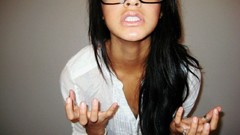 Woman glasses shirts brunettes hipster Y U No Guy