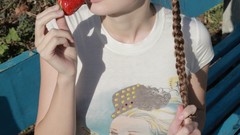 Woman glasses strawberries ukrainian Met-Art magazine Milena D