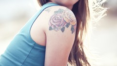 Woman glasses tattoos brunettes models TeraVena Sugimoto