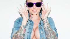 Woman glasses tattoos pornstars Christy Mack