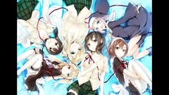 Woman glasses white hair red eyes blondes long hair anime girls 