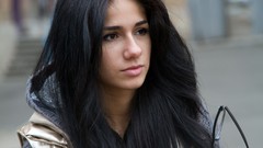 Woman glasses young faces brunettes portraits sweaters Malina A