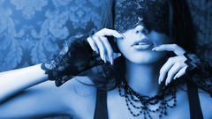 Woman gloves blindfolds