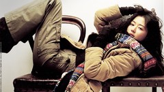 Woman gloves coat Actress asians scarfs long hair Korean Jeon 