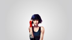 Woman gloves Faith tattoos mirrors edge short hair video games 