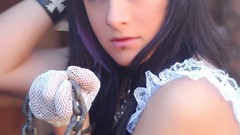 Woman gloves handcuffs brunettes maids bondage models cages