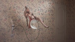 Woman gloves legs blondes models cleavage fantasy art high 