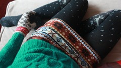 Woman gloves legs stockings mittens glowing sweaters body parts