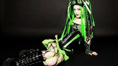 Woman gothic dress neon