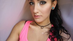Woman grace brunettes body piercing nose ring Lexi facial 