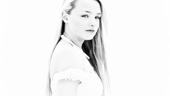 Woman grain white background faces monochrome sunglasses 