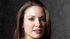 Woman gray background Celebrity brown eyes brunettes