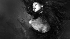 Woman grayscale monochrome artwork