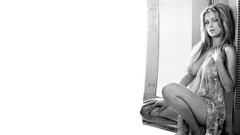 Woman grayscale sideboobs Joanna Krupa