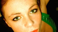 Woman green eyes