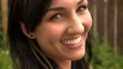 Woman green eyes brunettes