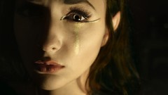 Woman green eyes brunettes crying