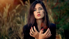 Woman green eyes brunettes models