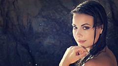 Woman green eyes brunettes models lorena garcia nude