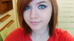 Woman green eyes brunettes models redheads